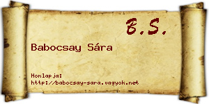 Babocsay Sára névjegykártya