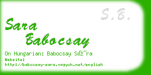 sara babocsay business card